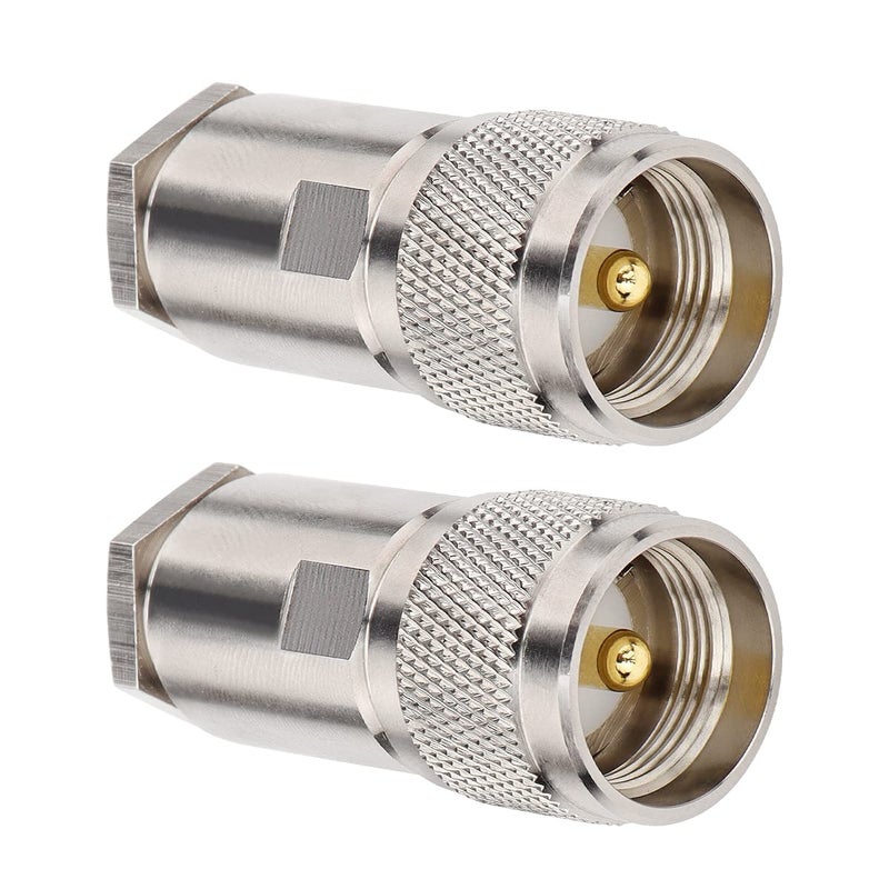 XRDS -RF موصلات PL-259 ذكر نوع UHF ملحق محول نهاية موصل LMR400/RG8/RG8U/KMR400/Belden 9913/7D-FB عبوة من 2 من XRDS-RF (ليس للتلفاز) - Image 1